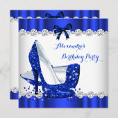 Invitation Parties scintillant Blue Glamor High Heures Annive (Devant / Derrière)