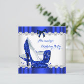 Invitation Parties scintillant Blue Glamor High Heures Annive (Debout devant)