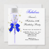 Invitation Parties scintillant Blue Gold 40 Fabuleux fête du  (Dos)