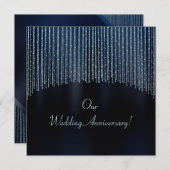 Invitation Parties scintillant Blue Sparkling (Devant / Derrière)