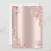 Invitation Parties scintillant Boho Rose Rose Gold Sweet 16 (Dos)