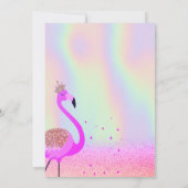 Invitation Parties scintillant Bokeh, Flamant rose, Baby show (Dos)