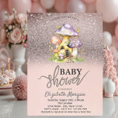 Invitation Parties scintillant Bokeh, Floral Mushroom Maisons
