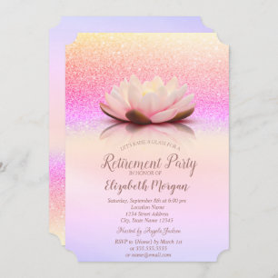 Invitation Parties scintillant Bokeh Ombre Lotus Retraite