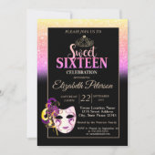 Invitation Parties scintillant Bokeh, Tiara, Masquerade Sweet (Devant)