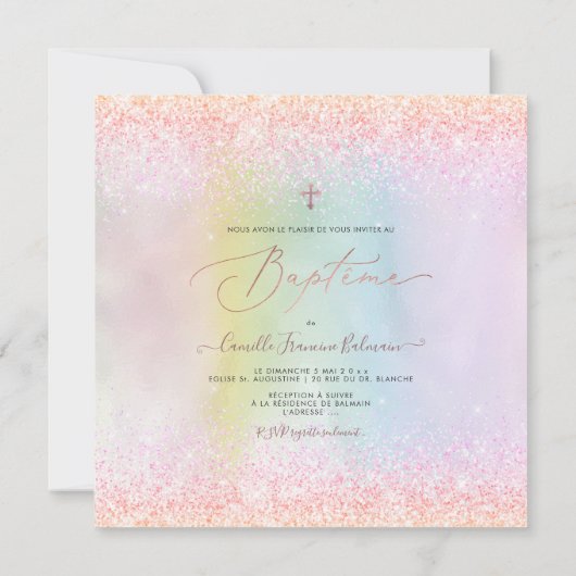 Invitation Parties scintillant bonbons en coton PixDezines, B (Dos)