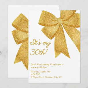 Invitation Parties scintillant Bow "It’s My 30th!" Amusant An