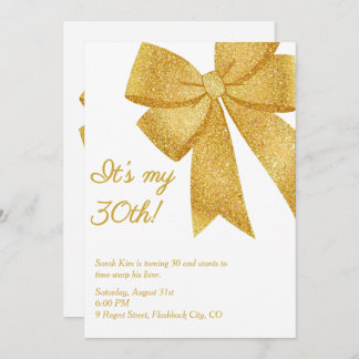 Invitation Parties scintillant Bow "It’s My 30th!" Amusant An