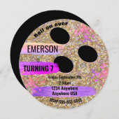 Invitation Parties scintillant BOWLING BALL, bowling, fête d' (Devant / Derrière)