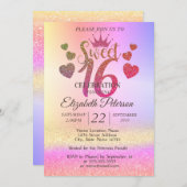 Invitation Parties scintillant branchée Bokeh Ombre, Tiara, S (Devant / Derrière)