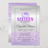 Invitation Parties scintillant branchée Bokeh Ombre, Tiara, S (Devant / Derrière)