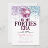 Invitation Parties scintillant branchée Disco Quarties Era 40 (Devant)