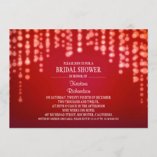 Invitation parties scintillant brillante lumières rouge nupti