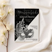 Invitation Parties scintillant brillante noir blanc argenté M