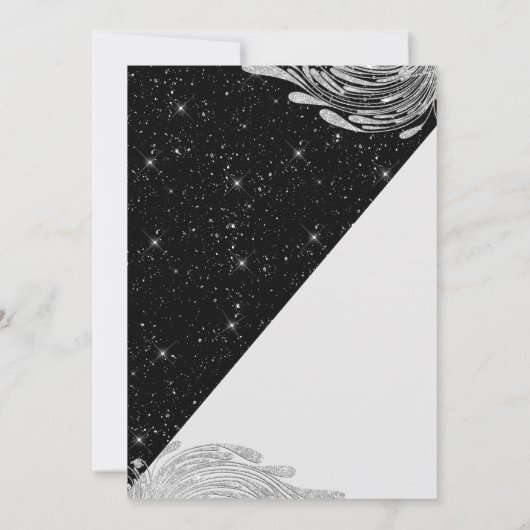 Invitation Parties scintillant brillante noir blanc argenté M (Dos)