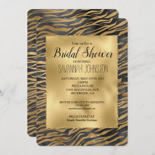 Invitation Parties scintillant brillante noire d'or Sparkle Z