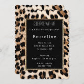 Invitation Parties scintillant Brown crémeuse en or Léopard N (Devant / Derrière)