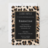 Invitation Parties scintillant Brown crémeuse en or Léopard N (Devant)