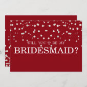 Invitation Parties scintillant Brown En Argent Serez-Vous Ma (Devant / Derrière)