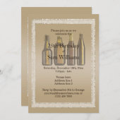 Invitation Parties scintillant Brown et bières d'anniversaire (Devant / Derrière)