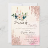 Invitation Parties scintillant Brunch & Bubbly Fête des marié (Devant)