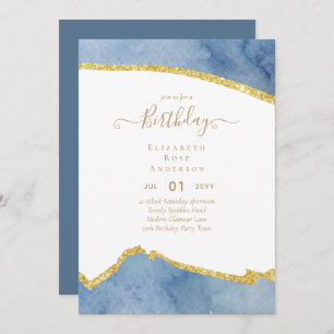 Invitation PARTIES SCINTILLANT BUDGÉTAIRE Glam Agate Jolie fi