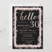 Invitation Parties scintillant Cadre Rose Gold 30e fête d'ann (Devant)