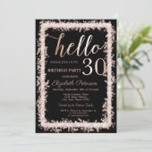 Invitation Parties scintillant Cadre Rose Gold 30e fête d'ann (Debout devant)