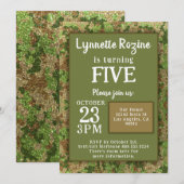 Invitation Parties scintillant Camouflage de la famille milit (Devant / Derrière)