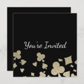 Invitation Parties scintillant Casino fête d'anniversaire (Devant / Derrière)