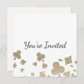 Invitation Parties scintillant Casino fête d'anniversaire (Devant / Derrière)