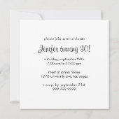 Invitation Parties scintillant Casino fête d'anniversaire (Dos)