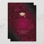 Invitation Parties scintillant Casquette, Confetti Black Driv (Devant / Derrière)