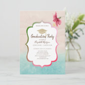 Invitation Parties scintillant Casquette diplômé Hibiscus Bea (Debout devant)