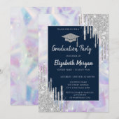 Invitation Parties scintillant Casquette, Éclats d'argent, Ho (Devant / Derrière)