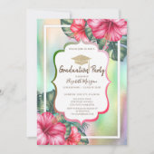 Invitation Parties scintillant  Casquette Hibiscus Holographi (Devant)