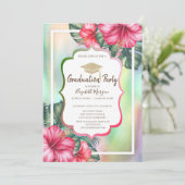 Invitation Parties scintillant  Casquette Hibiscus Holographi (Debout devant)
