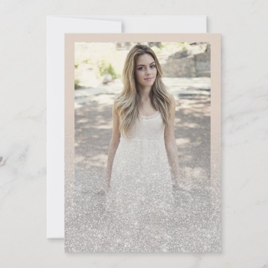 Invitation Parties scintillant Champagne argent classique Pho (Dos)