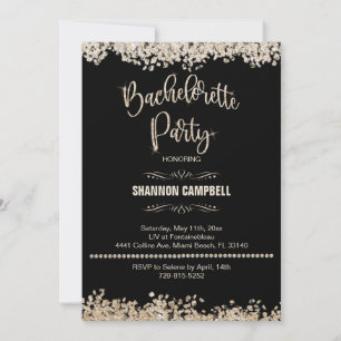 Invitation Parties scintillant Champagne Bachelorette Party A