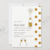 Invitation Parties scintillant Champagne bulles de douche nup (Devant)