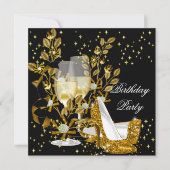 Invitation Parties scintillant Champagne d'or talons hauts An (Devant)