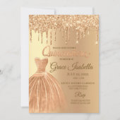 Invitation Parties scintillant Champagne Drift Quinceanera An (Devant)