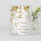Invitation Parties scintillant champagne Gold Balloon (Debout devant)