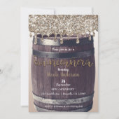 Invitation Parties scintillant Champagne Gold Drip Rustic Qui (Devant)