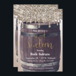 Invitation Parties scintillant Champagne Gold Drip Rustic Swe<br><div class="desc">Personnaliser pour tout événement.</div>