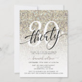 Invitation Parties scintillant Champagne Jaune 30e fête d'ann (Devant)