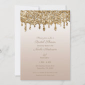 Invitation Parties scintillant Champagne or Fête des mariées (Devant)