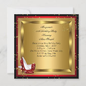 Invitation Parties scintillant Champagne talons hauts Rouge A (Dos)