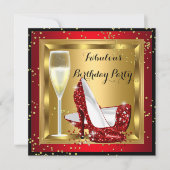 Invitation Parties scintillant Champagne talons hauts Rouge A (Devant)