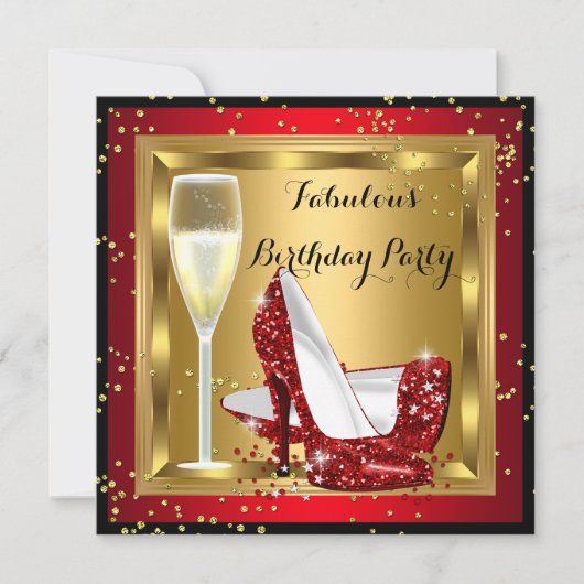 Invitation Parties scintillant Champagne talons hauts Rouge A (Devant)
